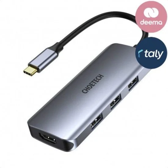 Choetech 7 in 1 USB C HUB - Silver